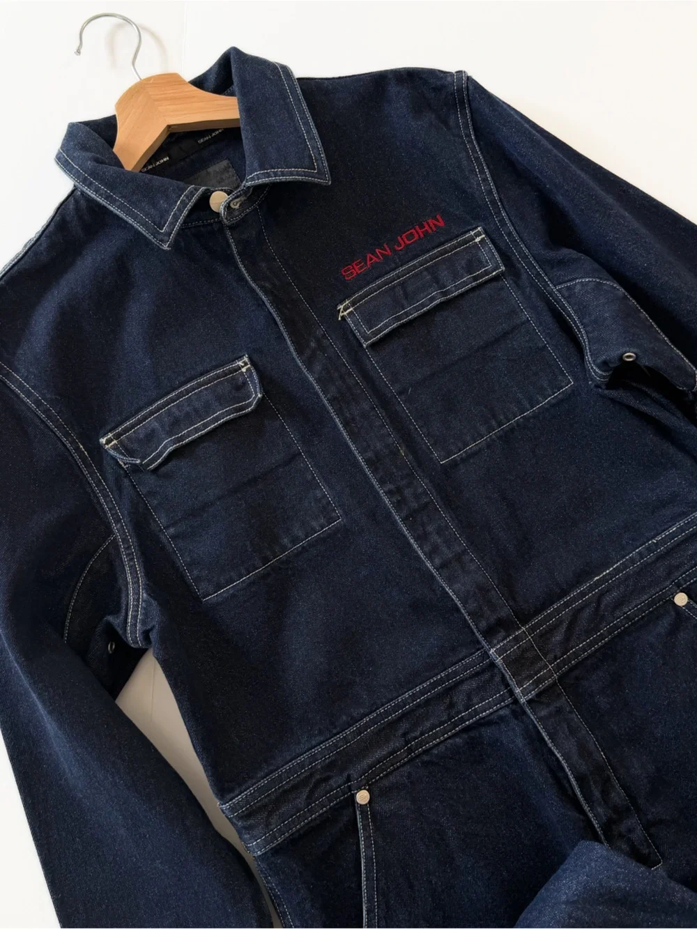 Sean John VTG Y2K Coveralls Denim Jumpsuit Kids Large 16 18 Mens XS Womens Small